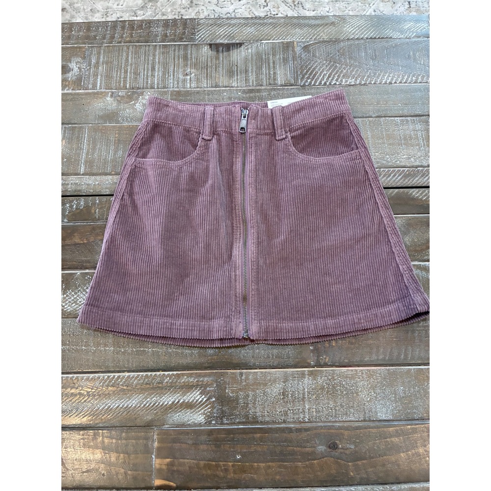American Eagle Super High Rise A-Line Corduroy Mini Skirt Mauve Purple Size‎ 0